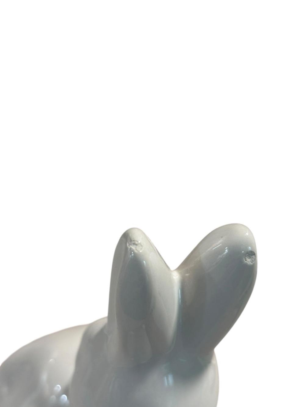White Ceramic Bunny Figurine - kissing bunnies - Picture 10 of 11